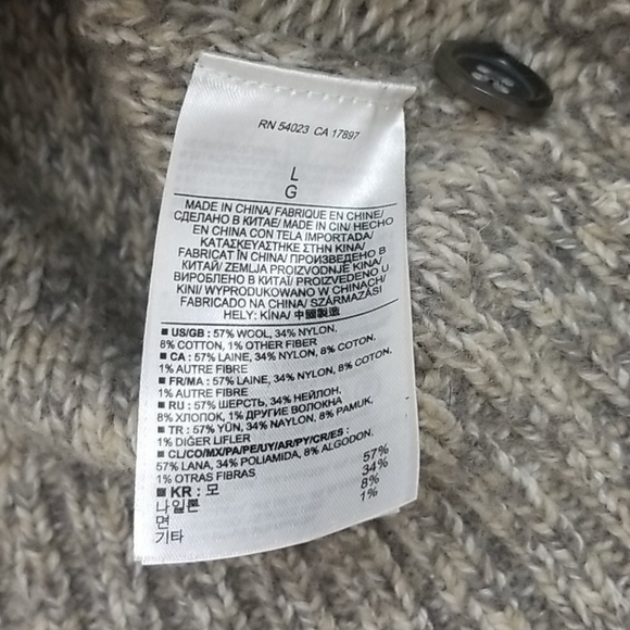 Banana Republic Wool Blend Cable Knit Sweater Cardigan Large - Picture 5 of 5